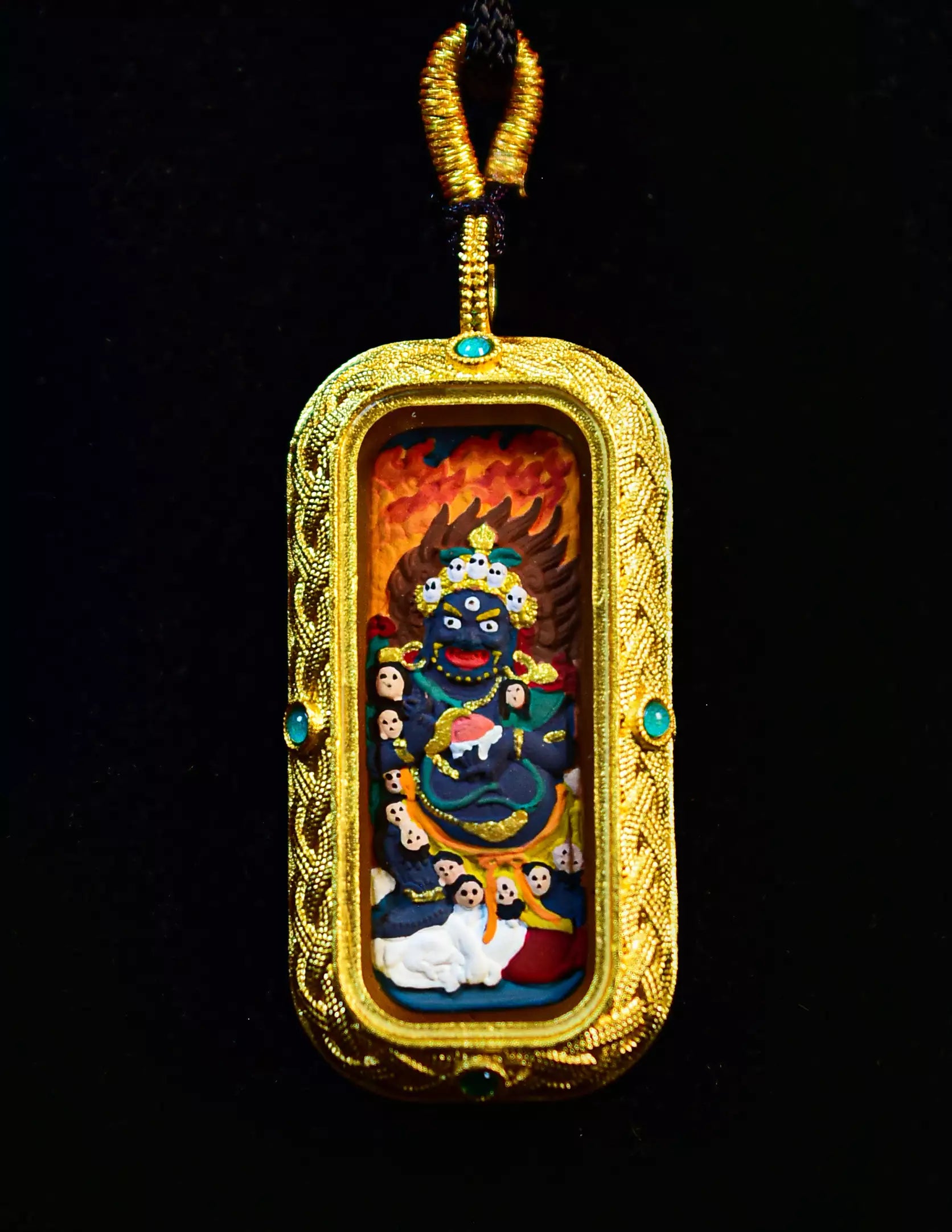 Mahakala thangka TsaTsa Thangka/ Pendant/ Locket/ Necklace/ Portable/ GauBOX/ Buddha amulet/ Carry-on/ Travel friendly