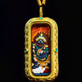 Mahakala TsaTsa Thangka Pendant