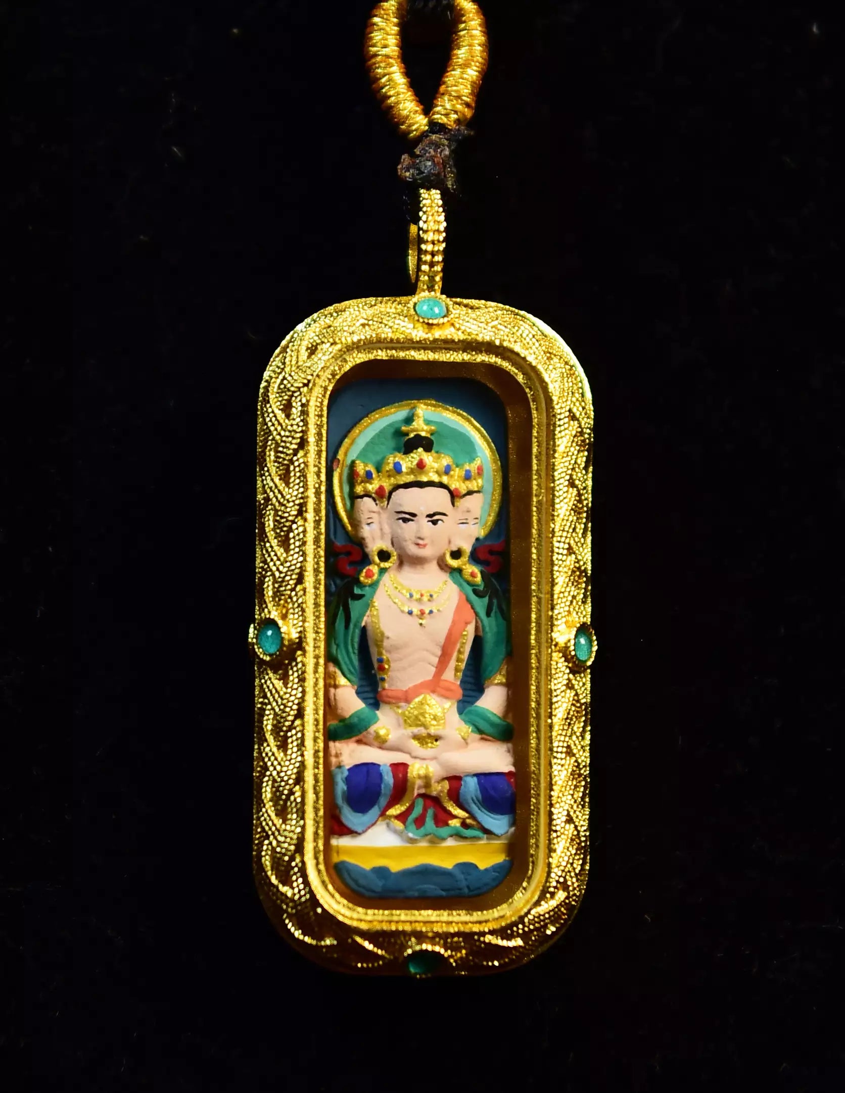 Mahavairocana Buddha TsaTsa Thangka Pendant/ Locket/ Necklace/ Portable/ GauBOX/ Buddha amulet/ Carry-on/ Travel friendly