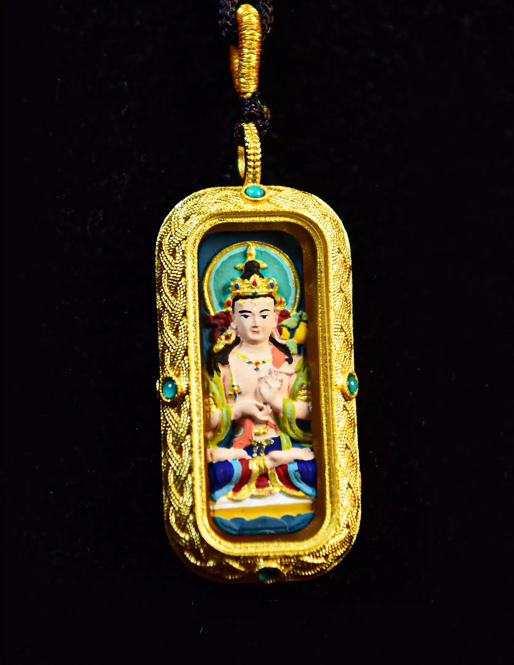 Mahasthamaprapta Buddha TsaTsa Thangka Pendant/ Locket/ Necklace/ Portable/ GauBOX/ Buddha amulet/ Carry-on/ Travel friendly