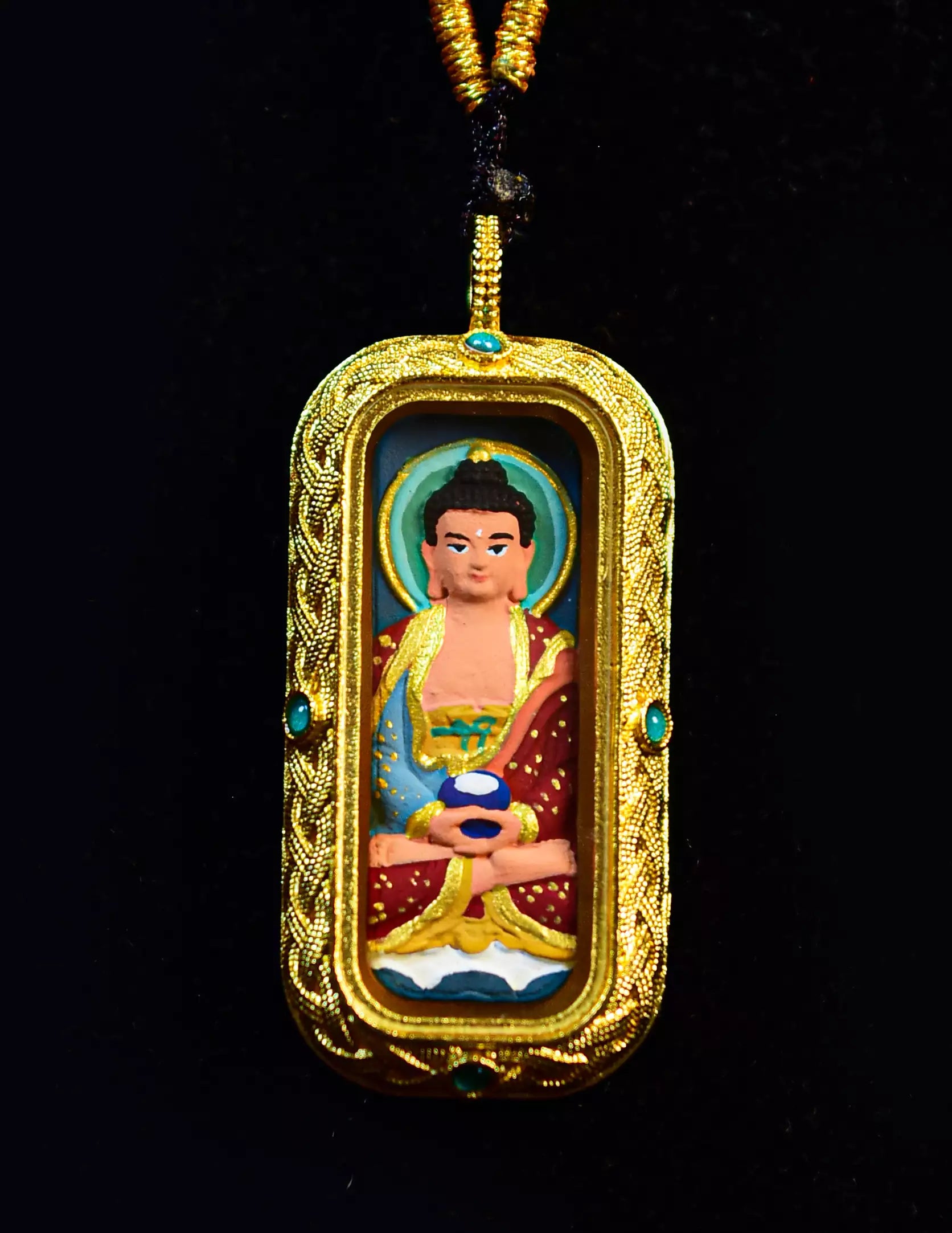Amitabha Buddha TsaTsa Thangka Pendant/ Locket/ Necklace/ Portable/ GauBOX/ Buddha amulet/ Carry-on/ Travel friendly