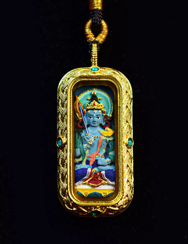 Akasagarbha buddha TsaTsa Thangka Pendant/ Locket/ Necklace/ Portable/ GauBOX/ Buddha amulet/ Carry-on/ Travel friendly