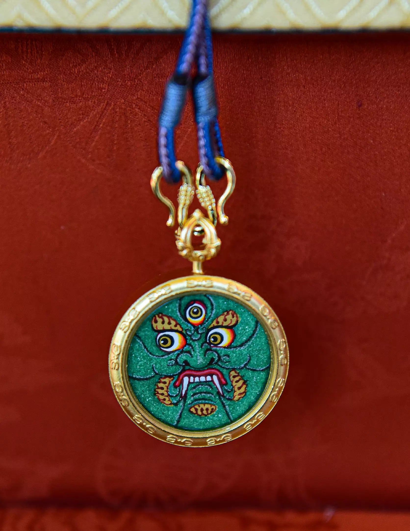 Mahakala thangka/ Pendant/ Locket/ Necklace/ Portable/ GauBOX/ Buddha amulet/ Carry-on/ Travel friendly
