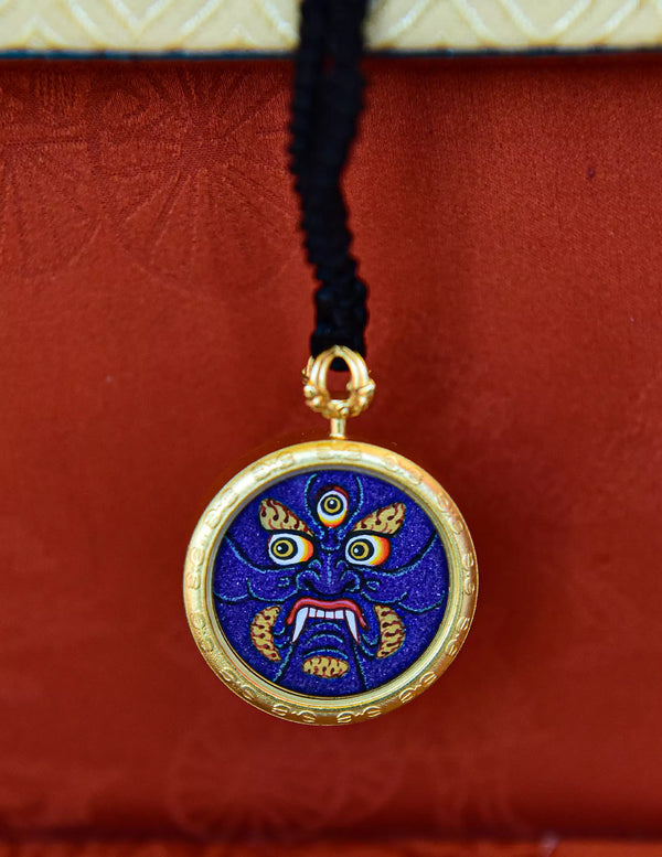 Mahakala thangka/ Pendant/ Locket/ Necklace/ Portable/ GauBOX/ Buddha amulet/ Carry-on/ Travel friendly
