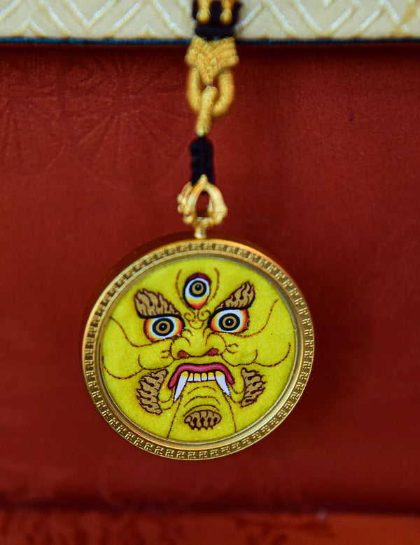 Mahakala thangka/ Pendant/ Locket/ Necklace/ Portable/ GauBOX/ Buddha amulet/ Carry-on/ Travel friendly