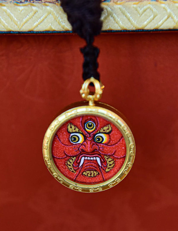 Mahakala thangka/ Pendant/ Locket/ Necklace/ Portable/ GauBOX/ Buddha amulet/ Carry-on/ Travel friendly