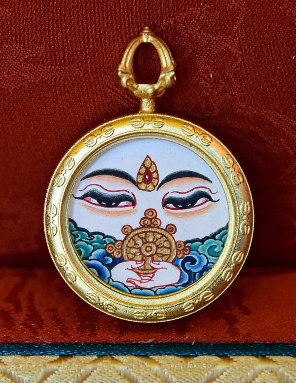 Mahavairocana Buddha Eye thangka Pendant/ Locket/ Necklace/ Portable/ GauBOX/ Buddha amulet/ Carry-on/ Travel friendly