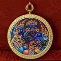 Black Jambhala Thangka Pendant Classic Round