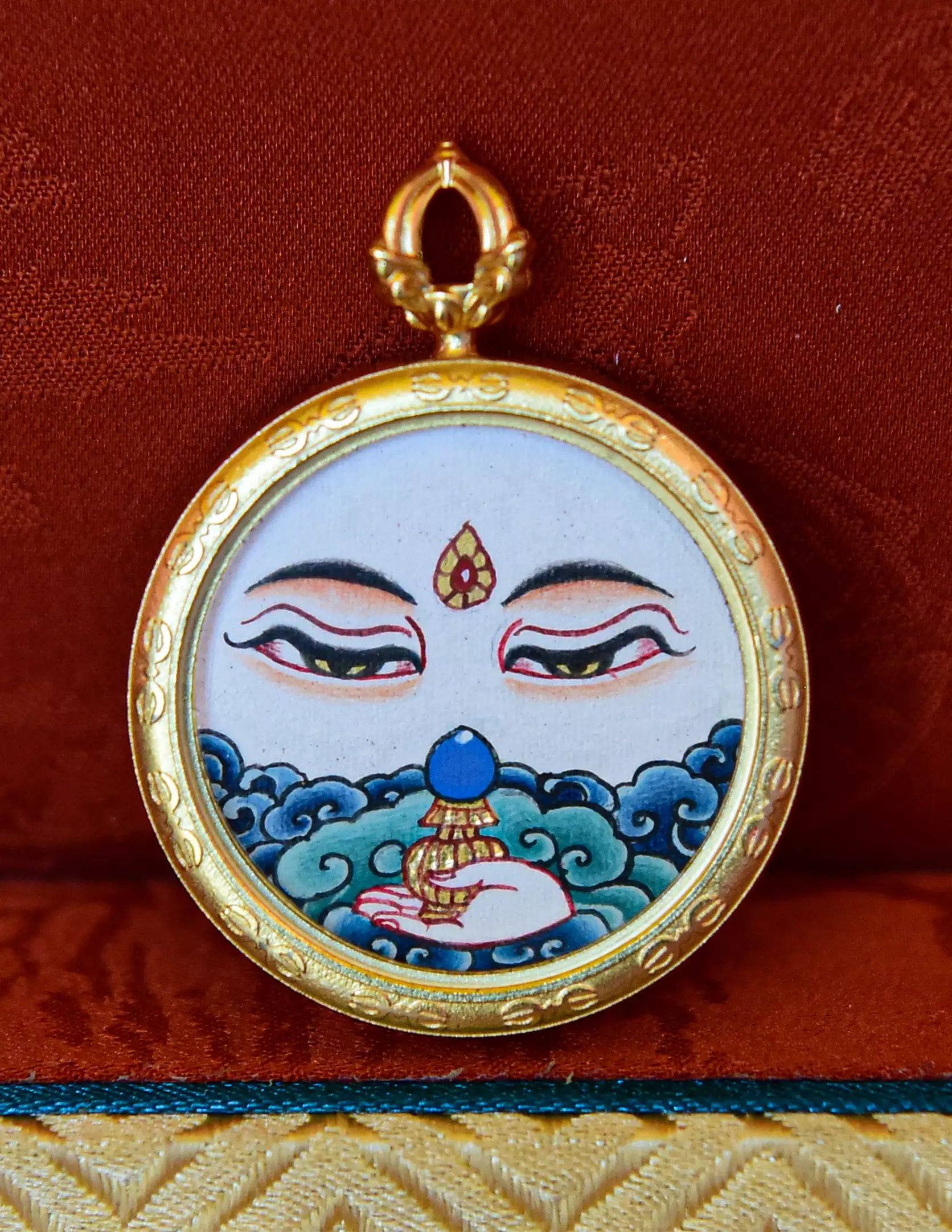 Samantabhadra buddha Eye Thangka/ Pendant/ Locket/ Necklace/ Portable/ GauBOX/ Buddha amulet/ Carry-on/ Travel friendly